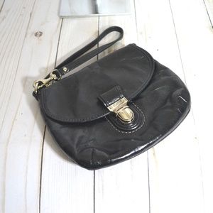 Coach Black Leather Wristlet Small Purse